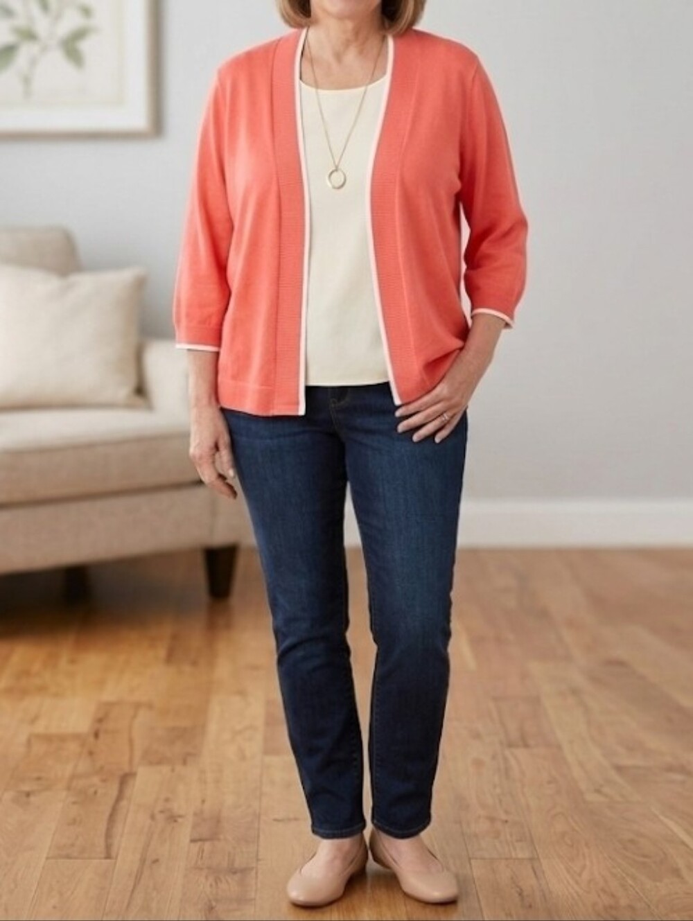 Light choral cardigan By Design - Size XL - Casual style